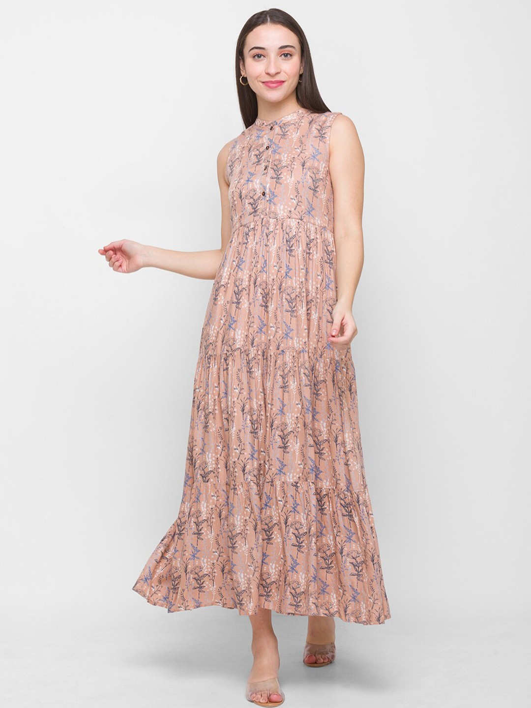 

Globus Women Pink Floral Crepe Maxi Dress