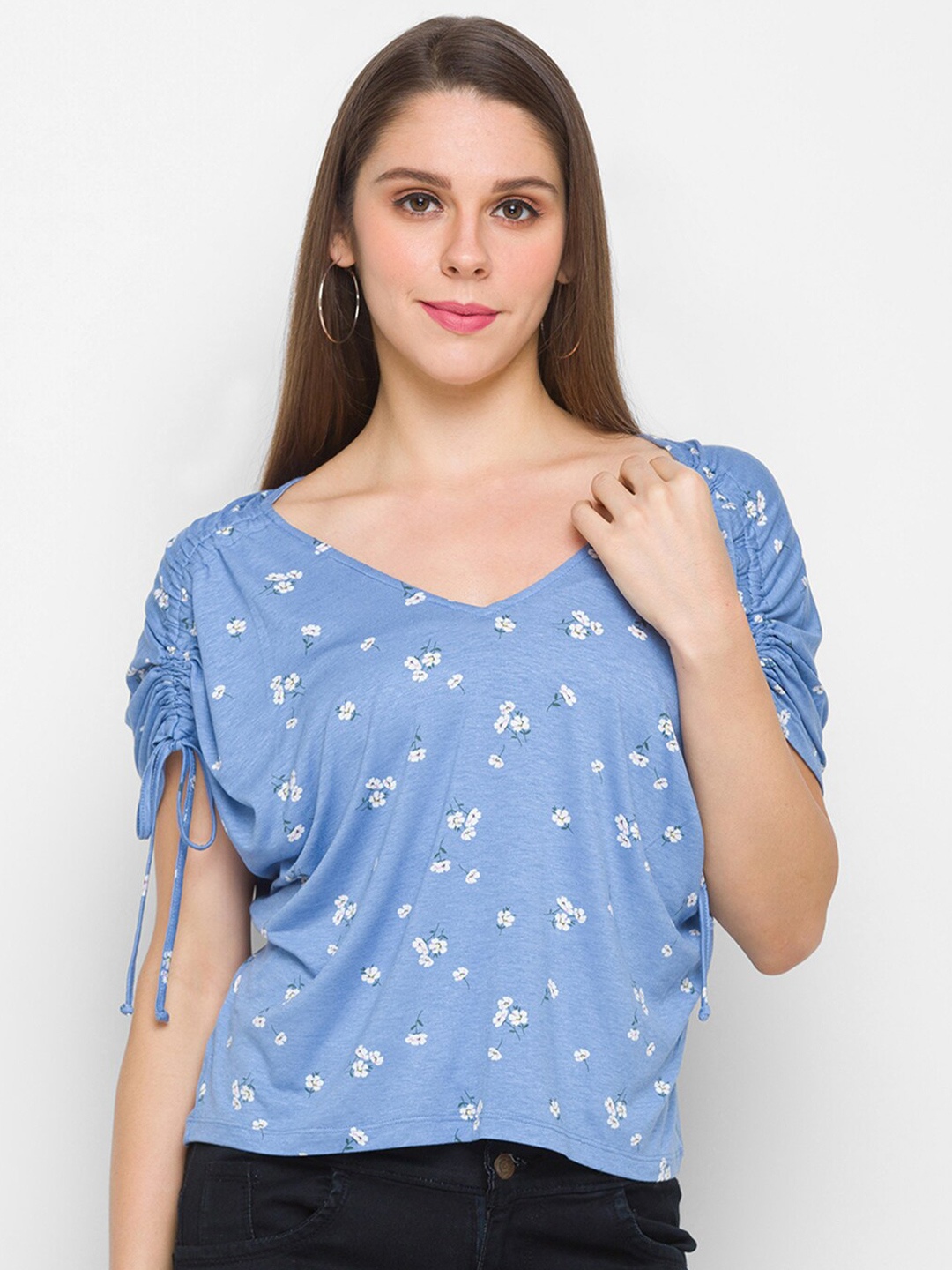 

Globus Blue Floral Print Top