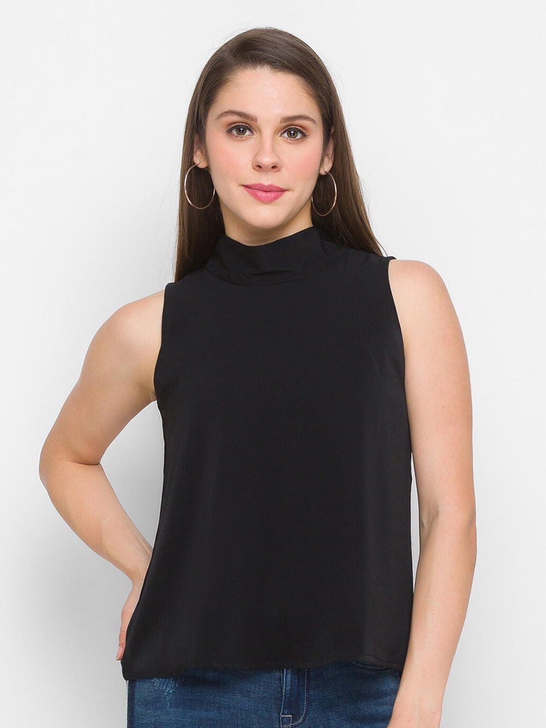 

Globus Women Black High-Neck Solid Top