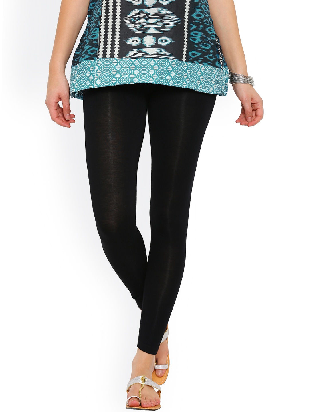 

De Moza Black Ankle-Length Leggings