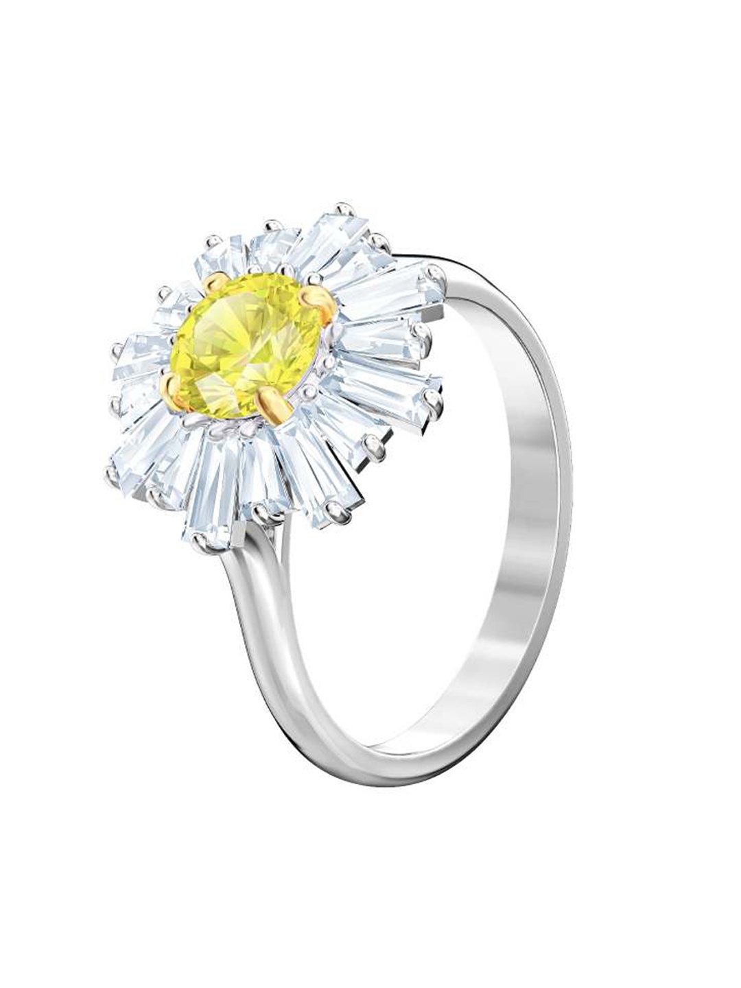 

SWAROVSKI Rhodium-Plated Yellow Stone Studded Ring