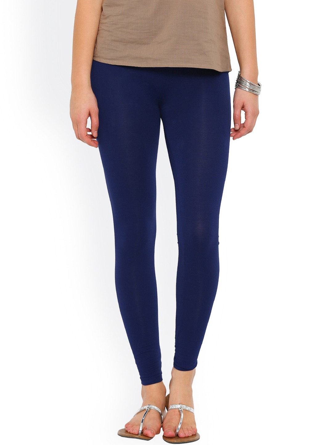 

De Moza Navy Ankle-Length Leggings, Navy blue