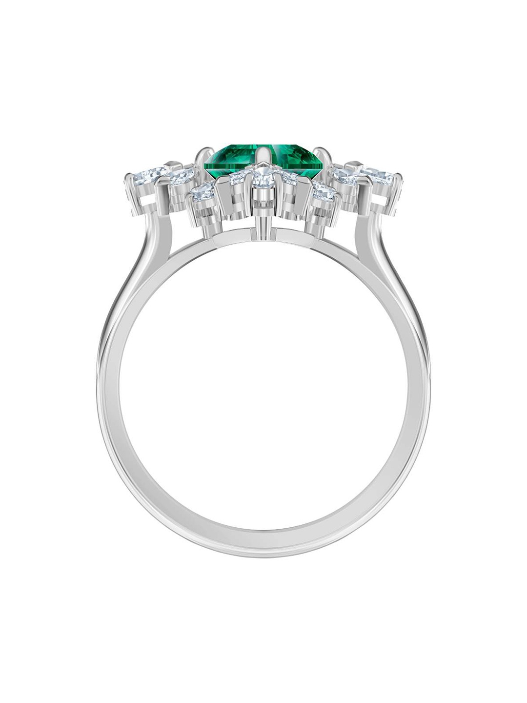 

SWAROVSKI White & Green Crystal Studded Finger Rings