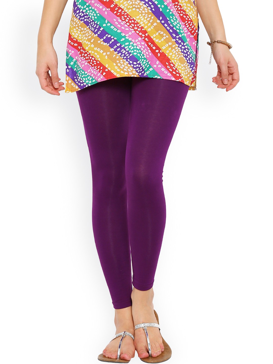 

De Moza Purple Ankle-Length Leggings