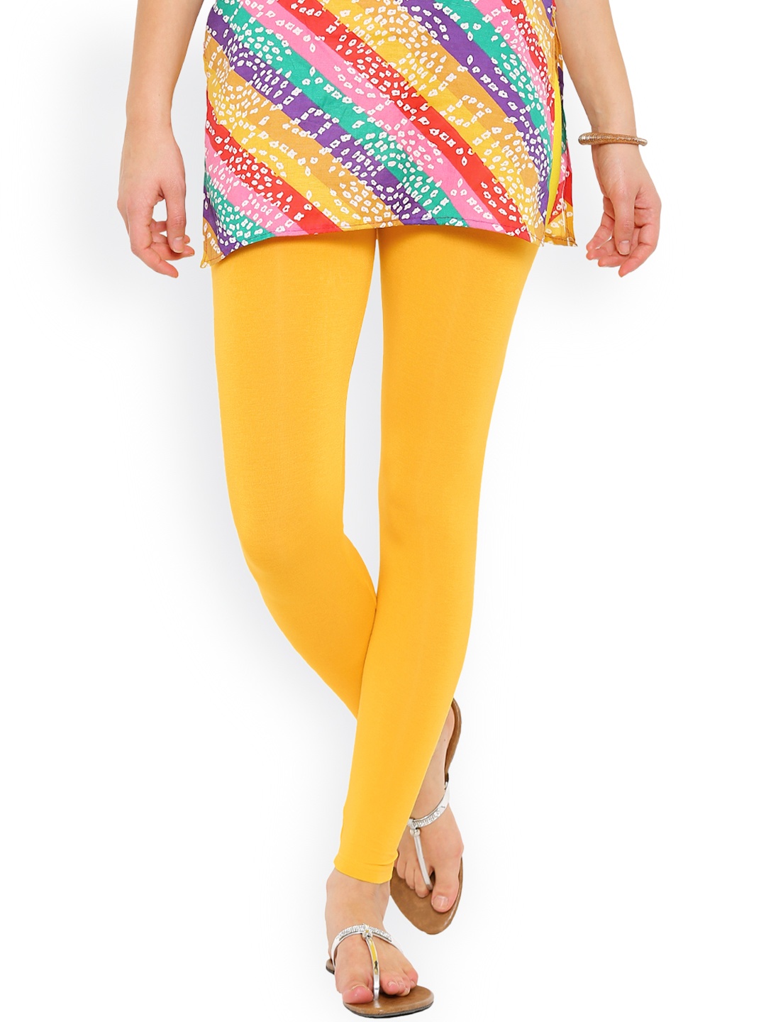 

De Moza Yellow Ankle-Length Leggings