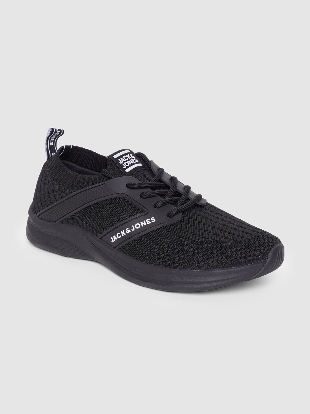 

Jack & Jones Men Black Woven Design Sneakers