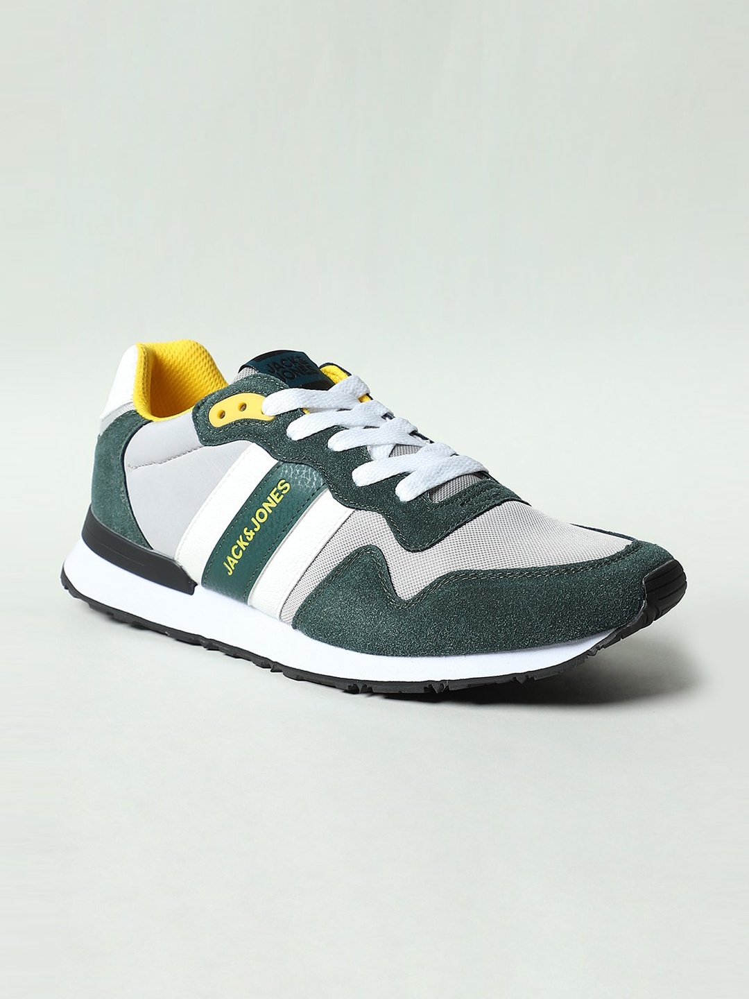 

Jack & Jones Men Green Colourblocked Sneakers