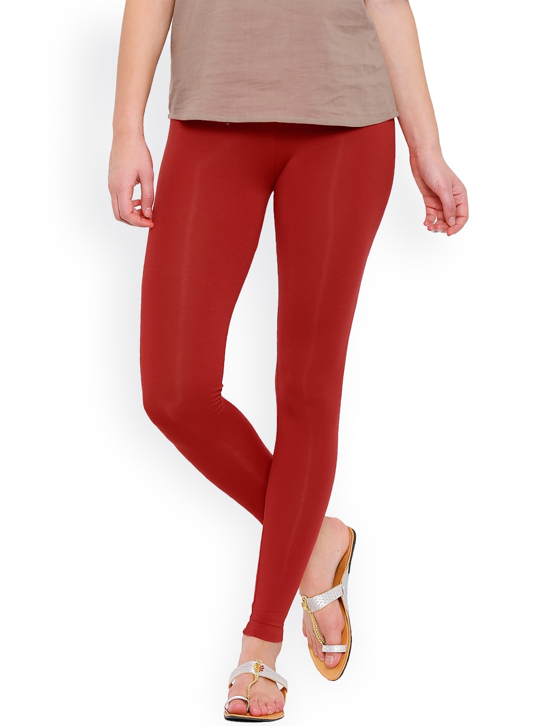 

De Moza Maroon Slim Fit Ankle-Length Leggings