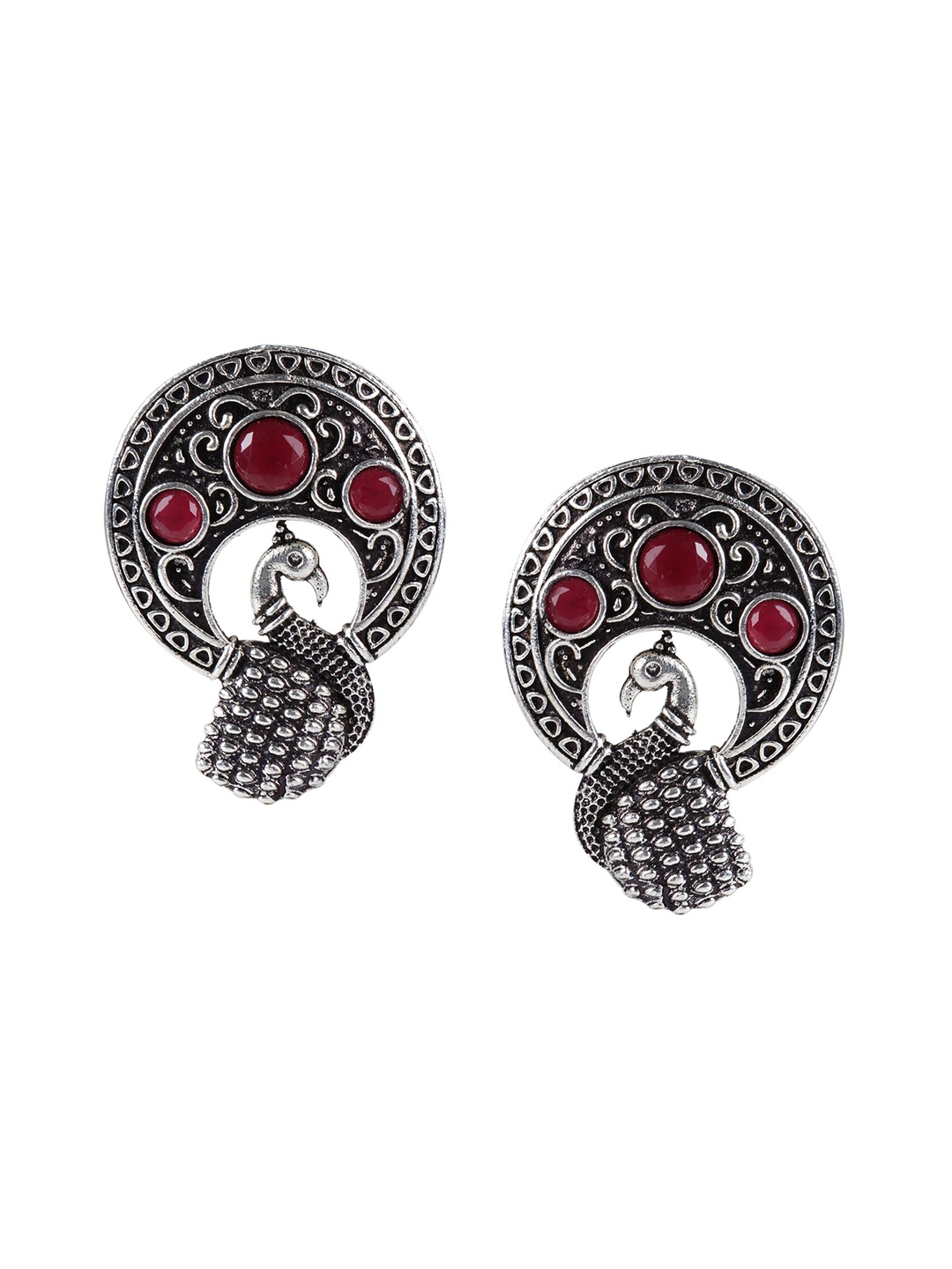 

Arendelle Silver-Plated Oxidised Contemporary Studs Earrings