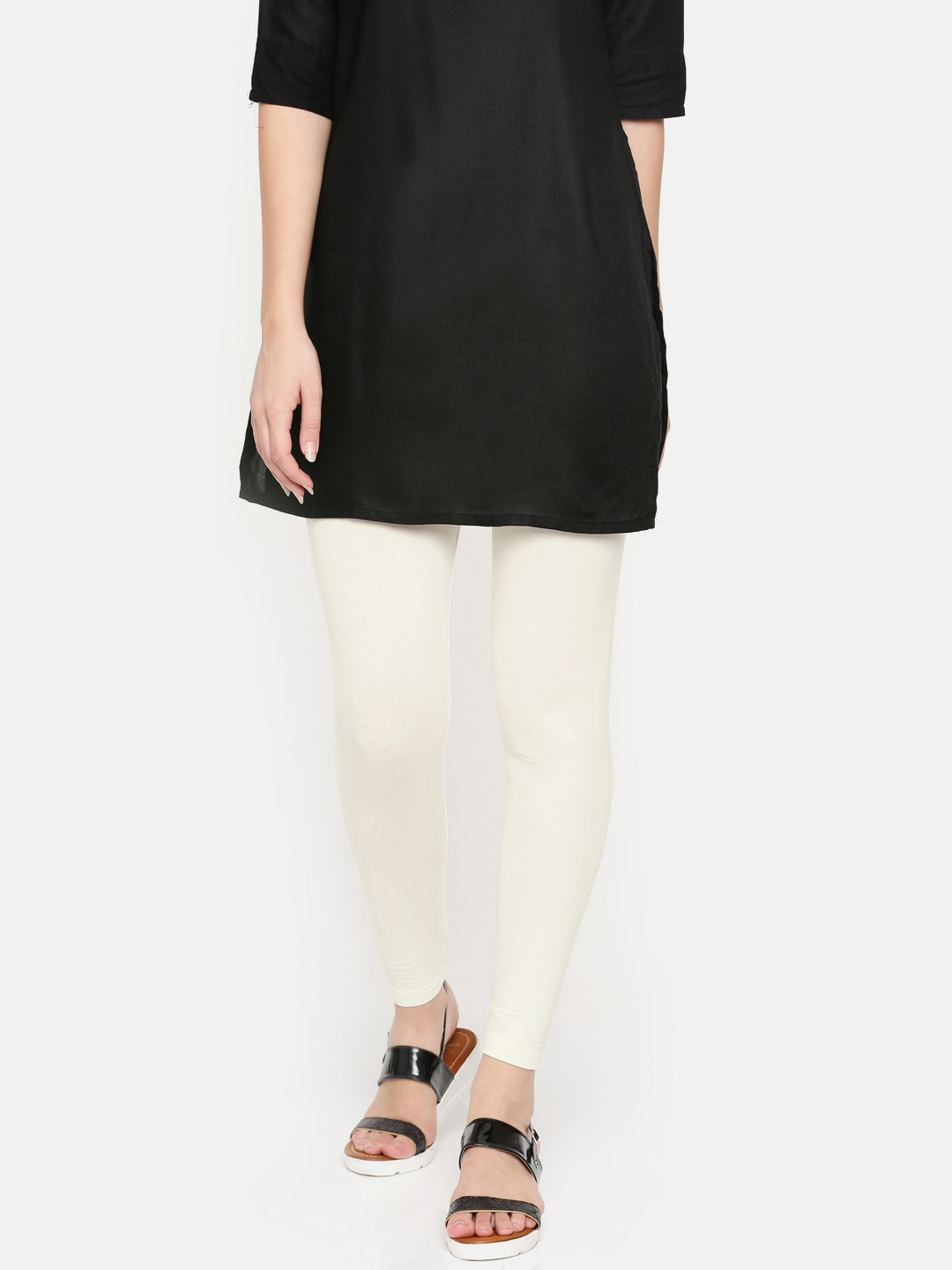 

De Moza Off-White Ankle-Length Leggings