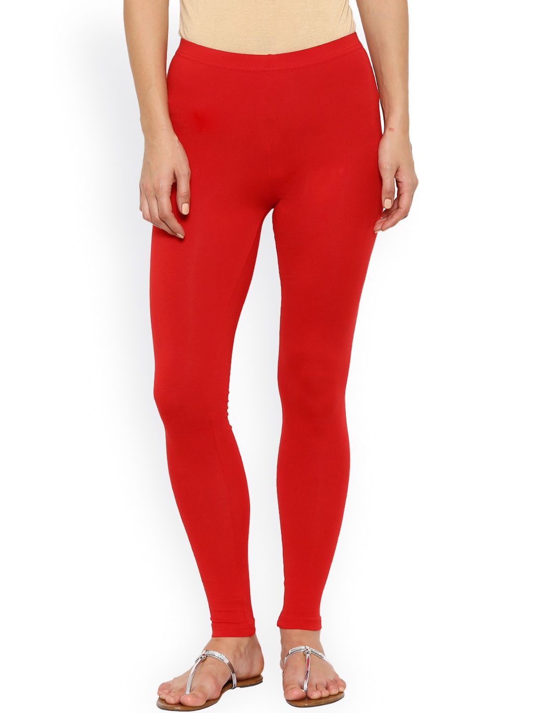 

De Moza Red Ankle-Length Leggings