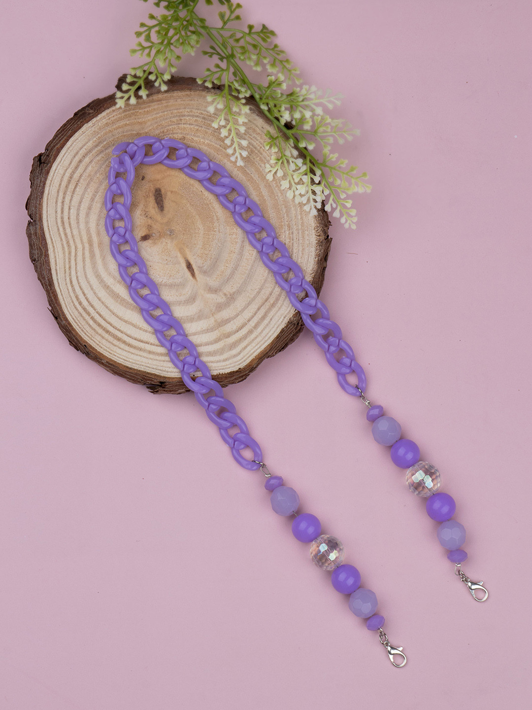 

Arendelle Girls Purple Crystal Beads Mask Chain