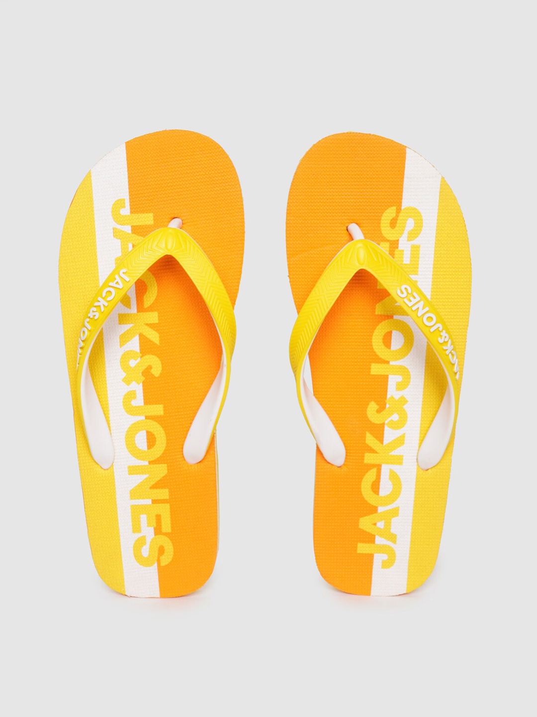 

Jack & Jones Men Yellow & White Printed Slip-On