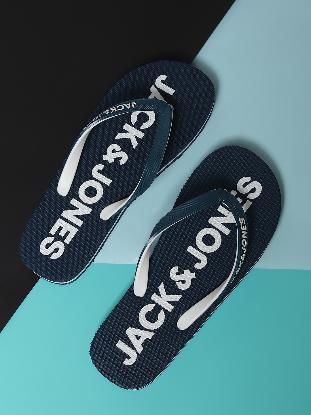 

Jack & Jones Men Blue & White Printed Slip-On