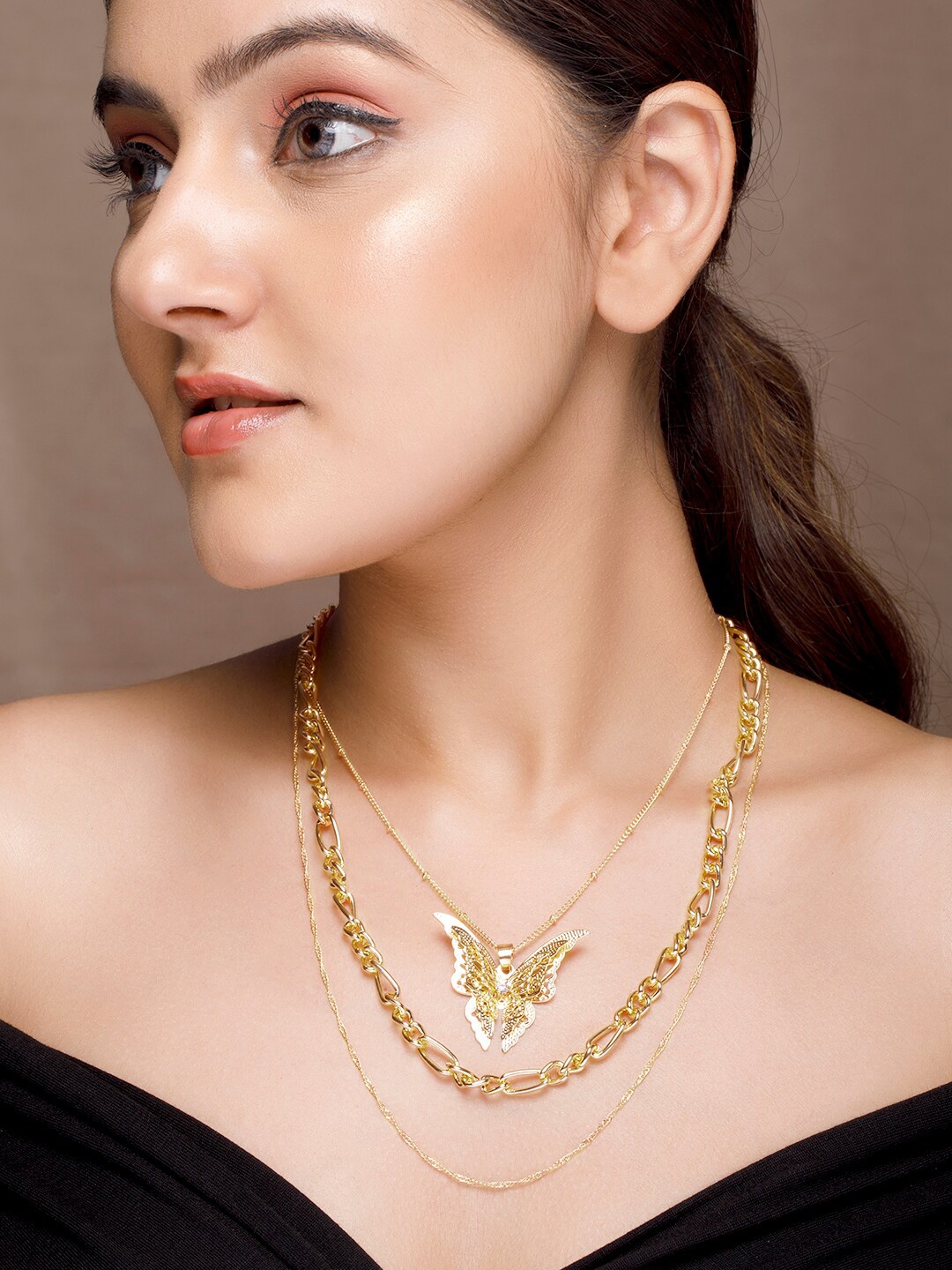 

TOKYO TALKIES X rubans FASHION ACCESSORIES Gold-Toned Gold-Plated Handcrafted Necklace