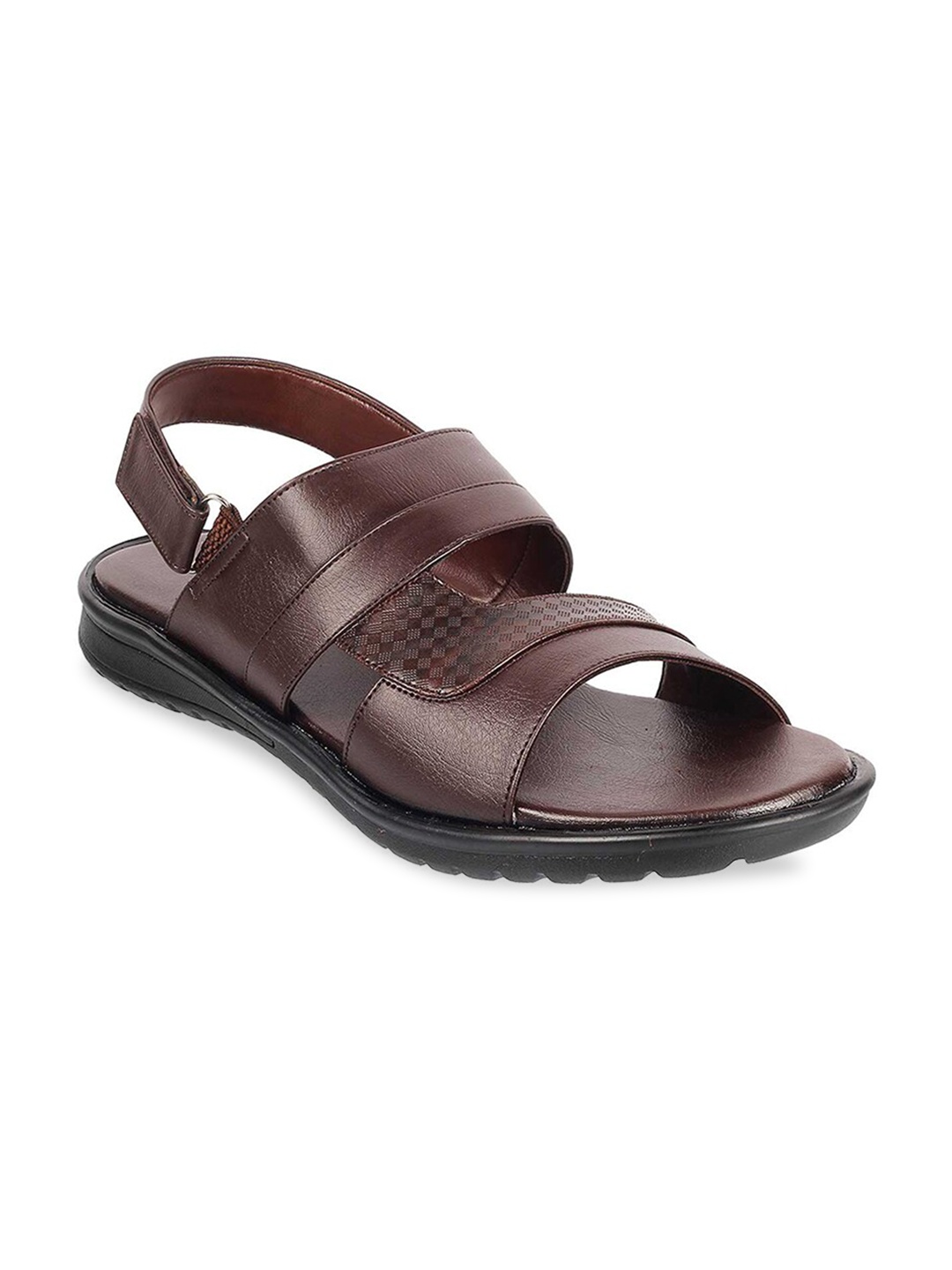 

WALKWAY by Metro Men Brown Solid Comfort Sandals