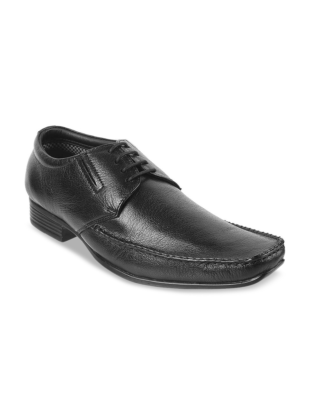 

WALKWAY by Metro Men Black Textured Formal Derbys