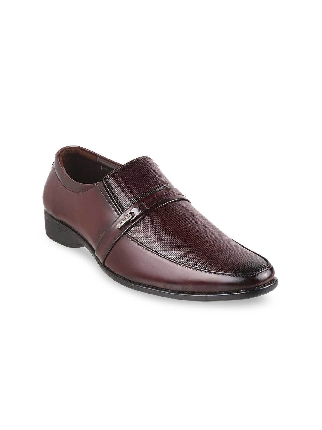 

WALKWAY by Metro Men Maroon Solid Formal Slip-Ons