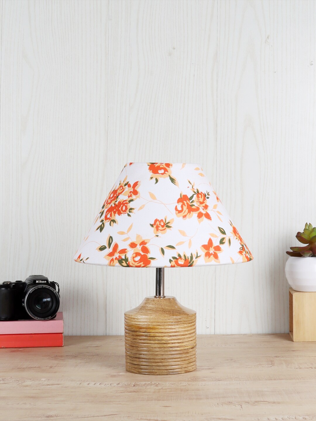 

Devansh Multicolor Wood Table Lamp with Cotton Shade, Multi