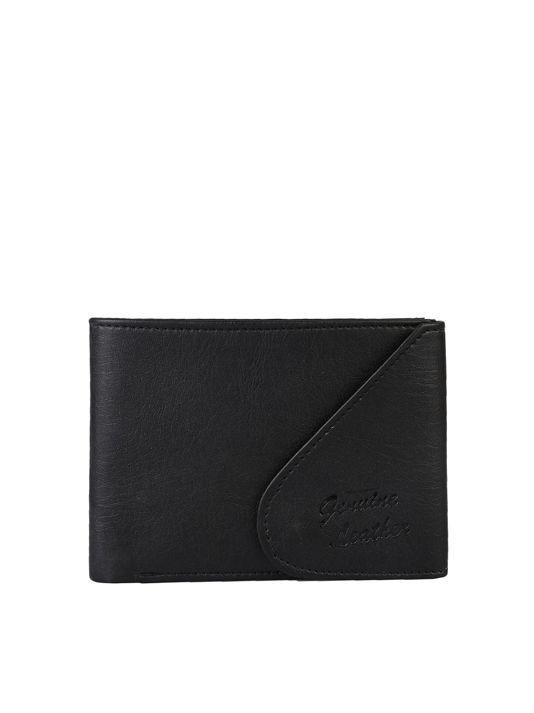 

Swiss Design Men Black Leather Two Fold Wallet