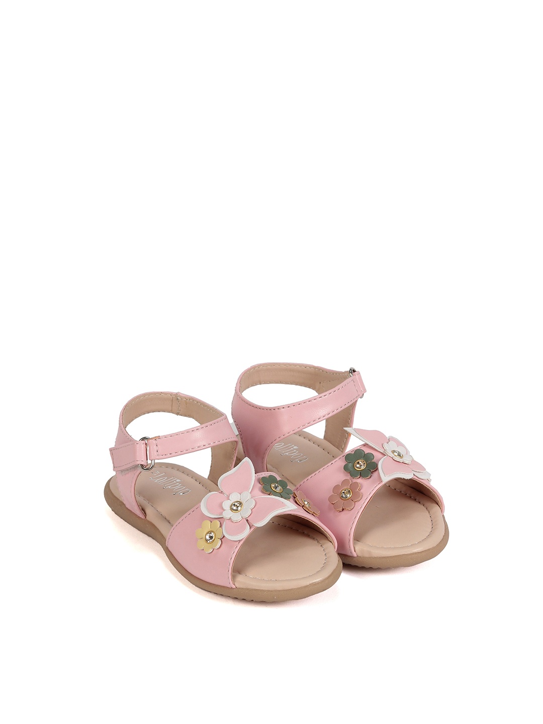 

Lil Lollipop Girls Pink Open Toe Flats