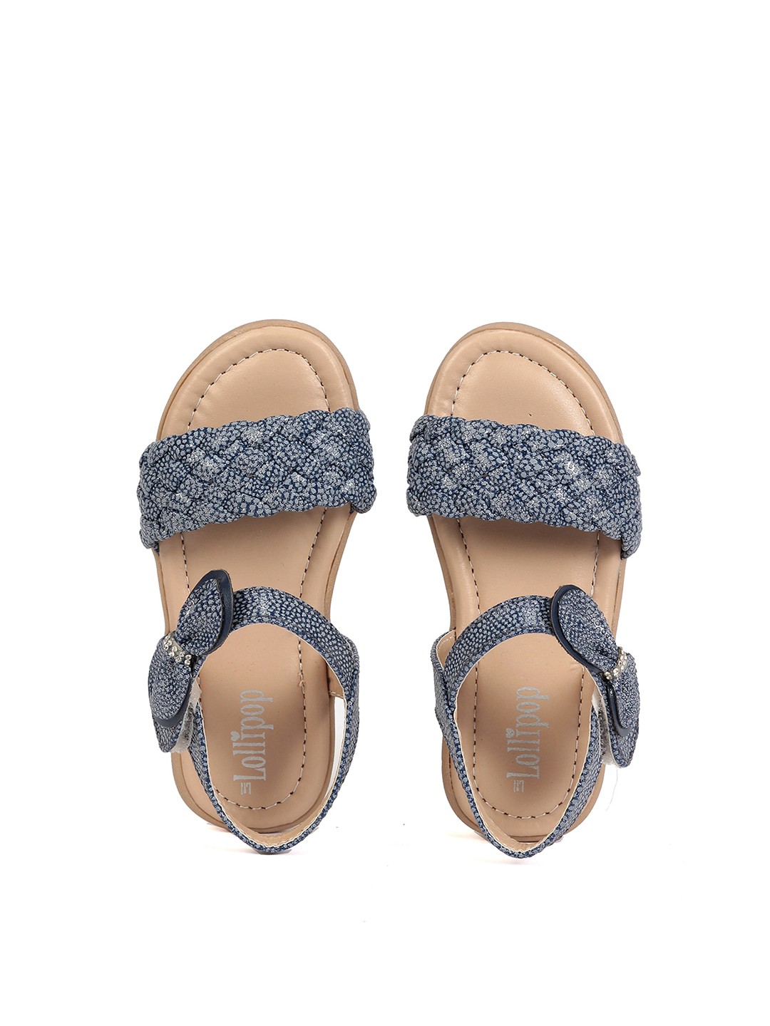 

Lil Lollipop Girls Blue Printed Open Toe Flats