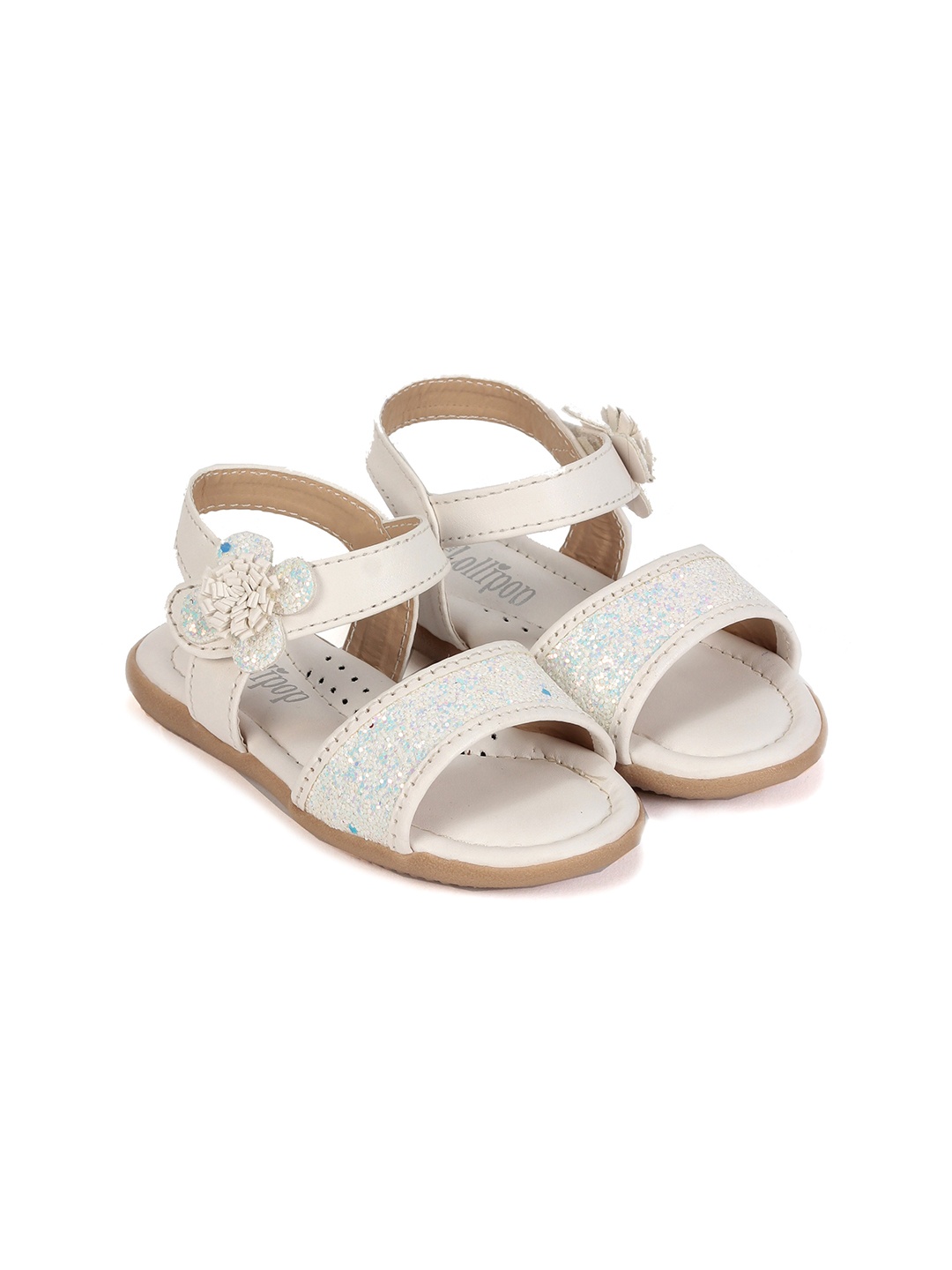 

Lil Lollipop Girls White Embellished Open Toe Flats