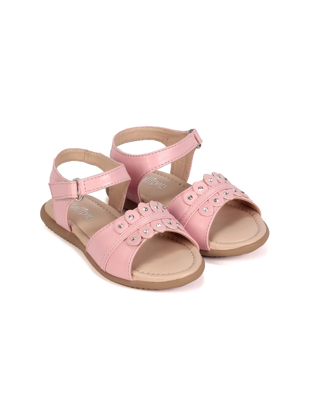 

Lil Lollipop Girls Pink Open Toe Flats