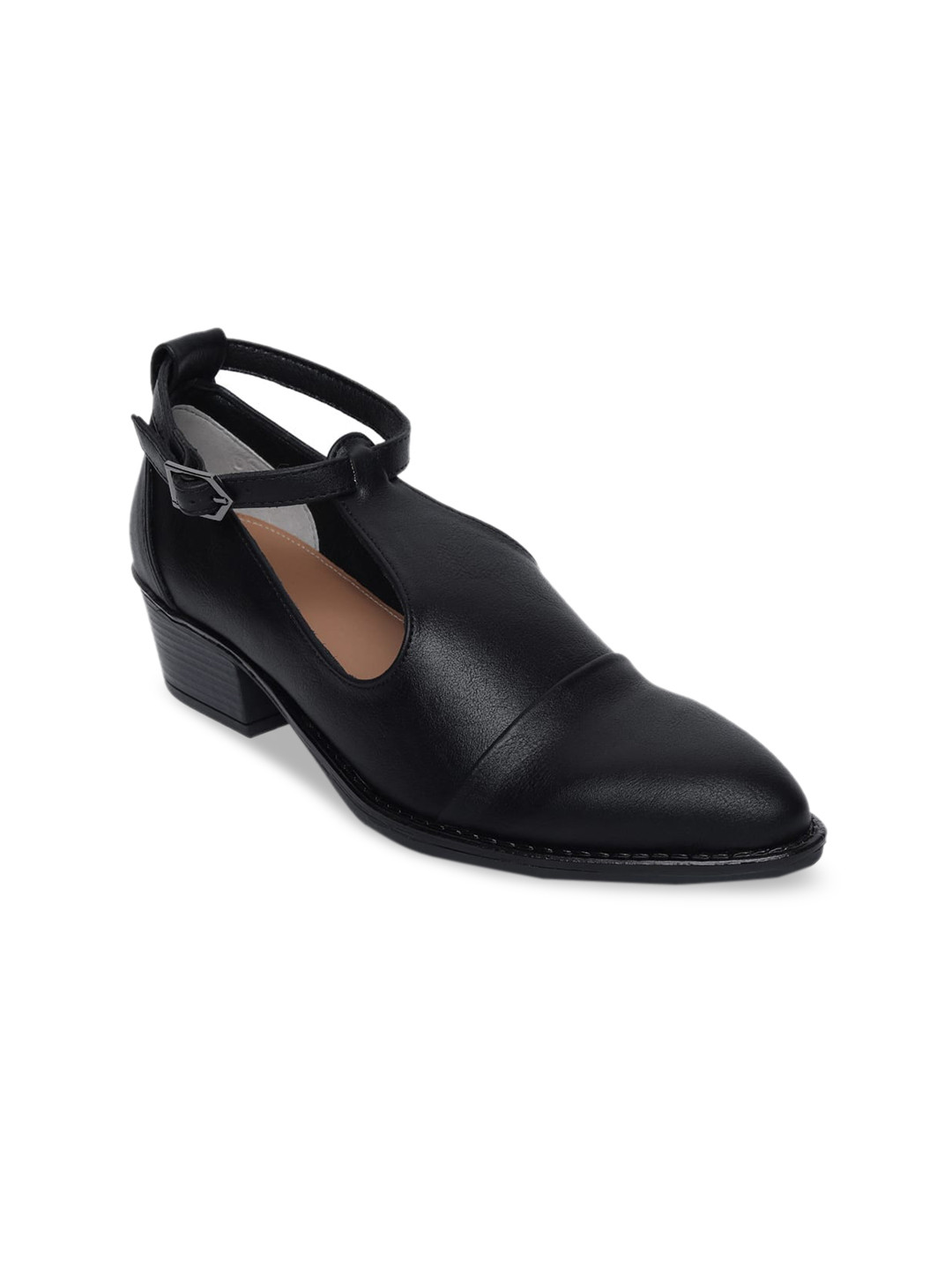 

PEPITOES Black Block Sandals