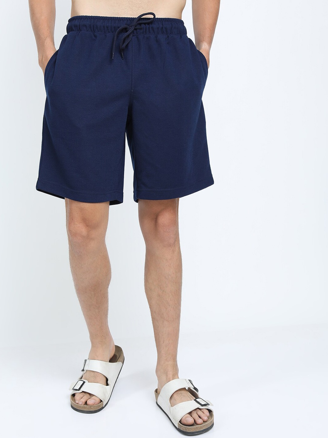 

HIGHLANDER Men Navy Blue Solid Shorts