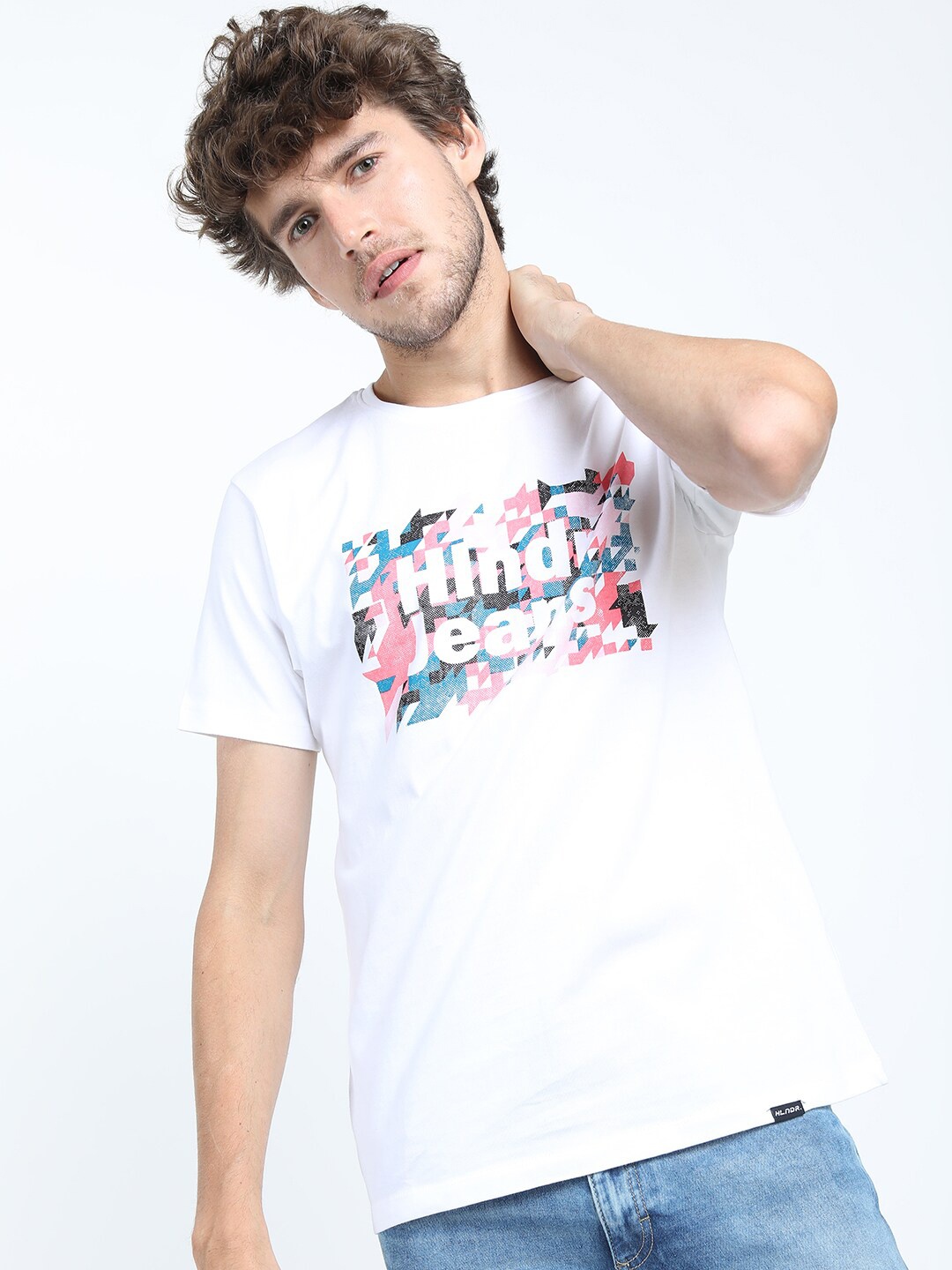

HIGHLANDER Men White Typography Printed Slim Fit T-shirt