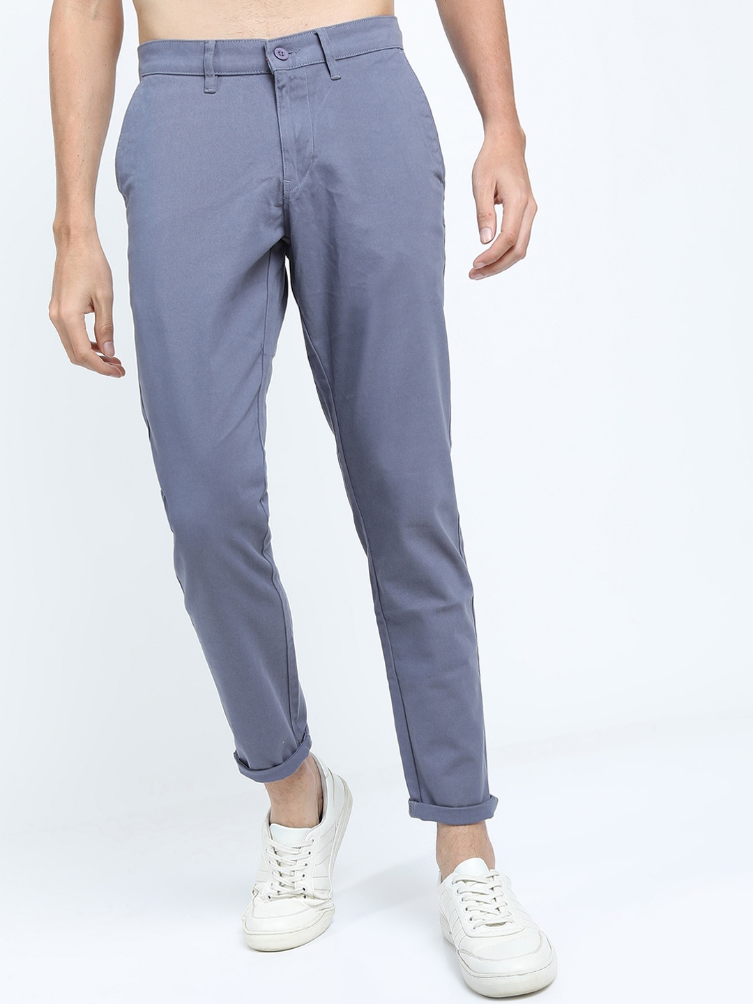 

HIGHLANDER Men Grey Slim Fit Chinos Trousers