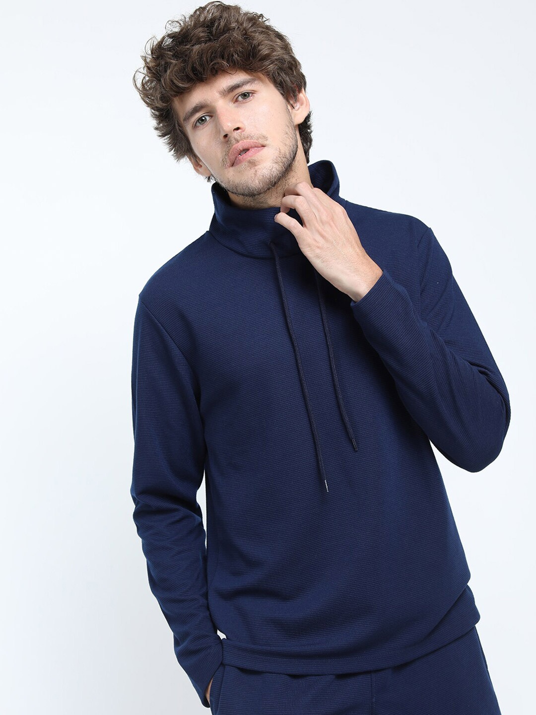 

KETCH Men High Neck Regular Fit T-shirt, Navy blue