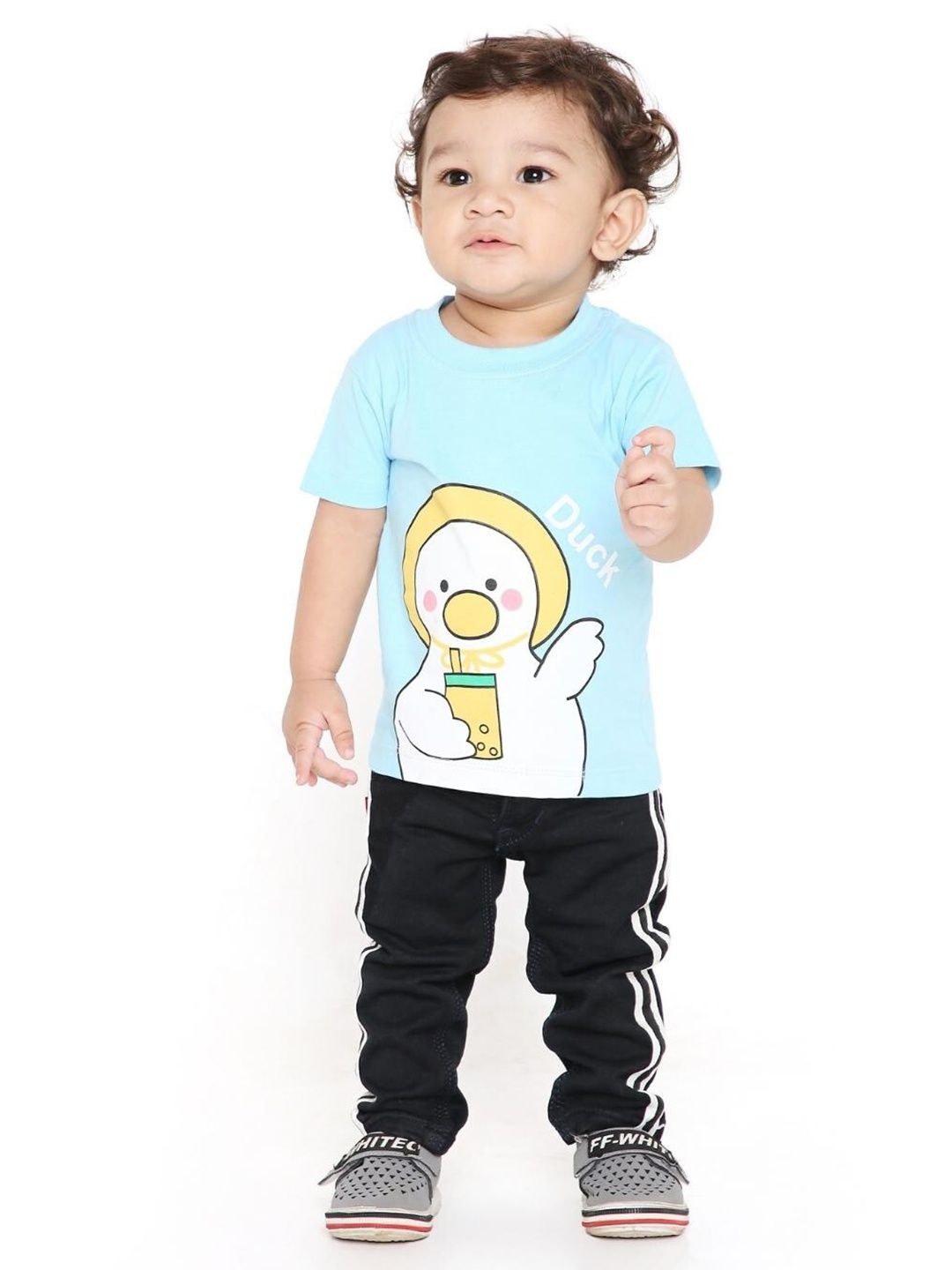 

MA Baby Kids Blue Printed Applique T-shirt