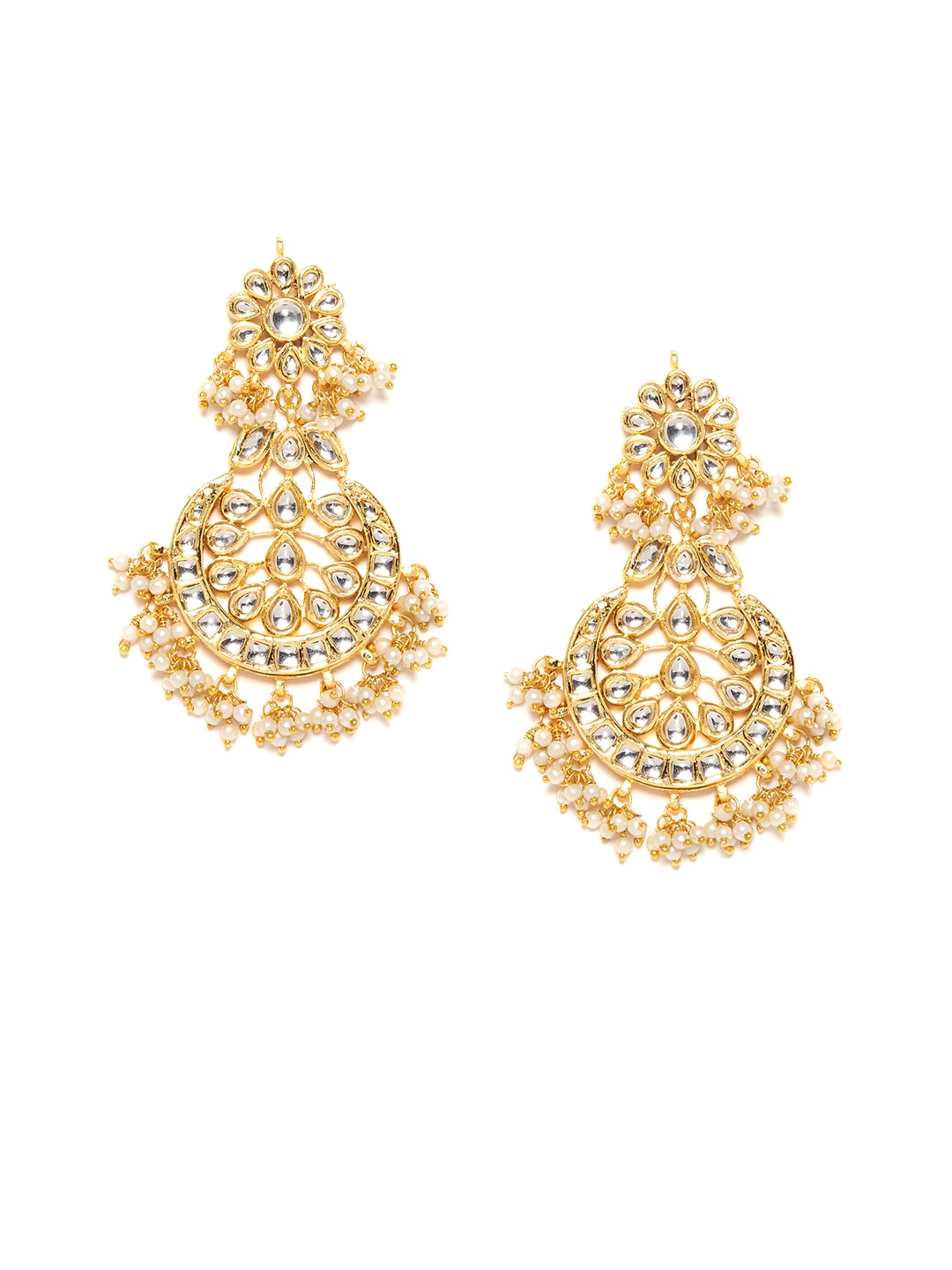 

Bamboo Tree Jewels Gold-Toned Embellished Drop Earrings