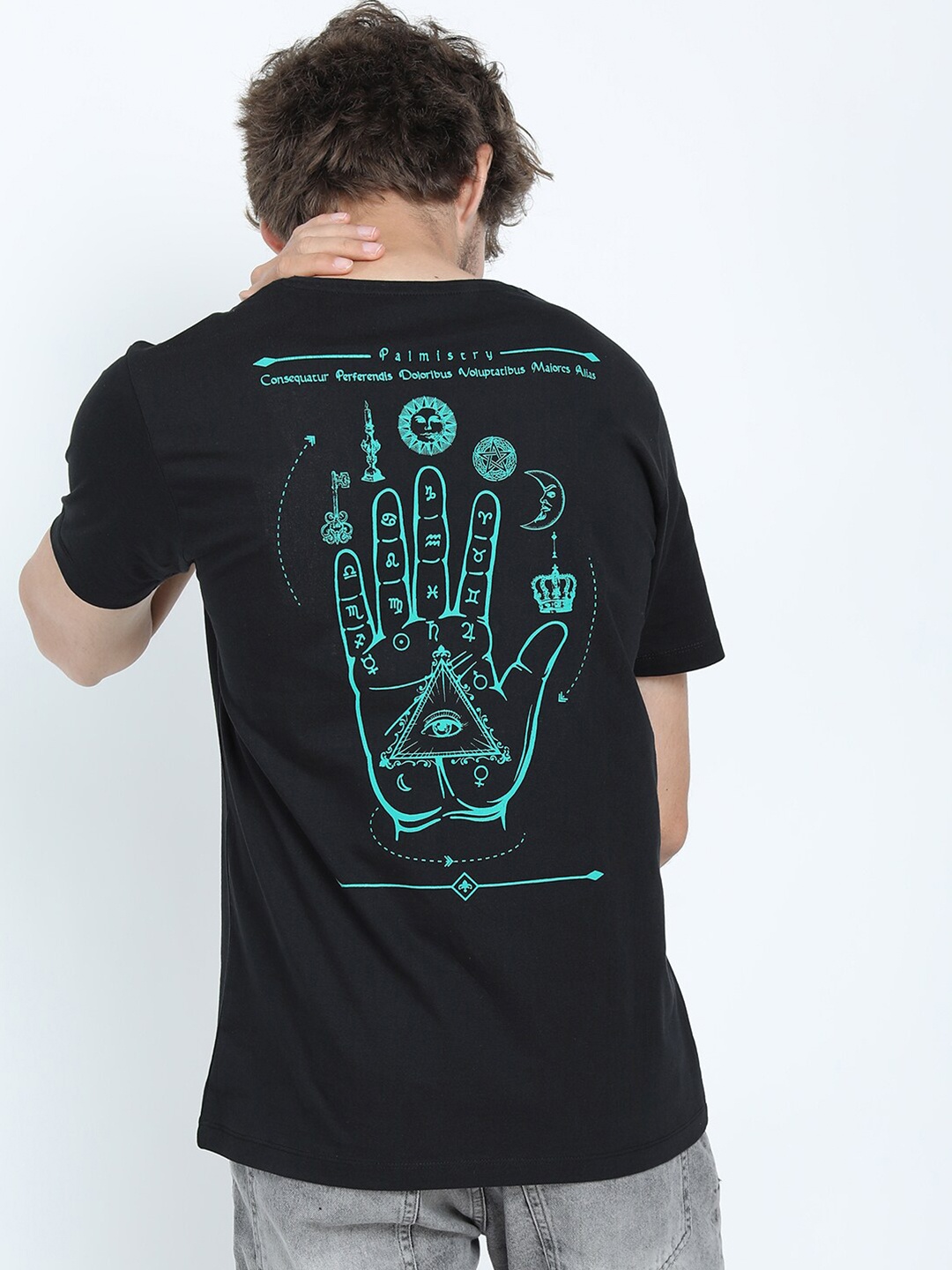 

LOCOMOTIVE Men Black Printed Slim Fit Cotton T-shirt