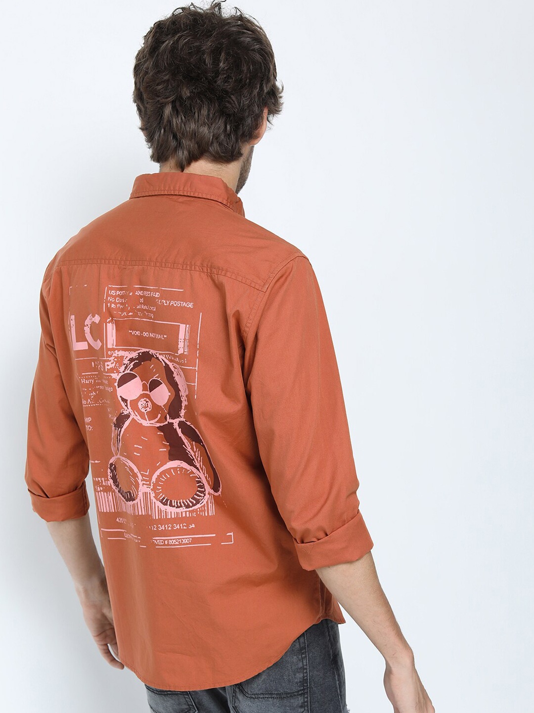 

LOCOMOTIVE Men Rust Solid Slim Fit Cotton Casual Shirt