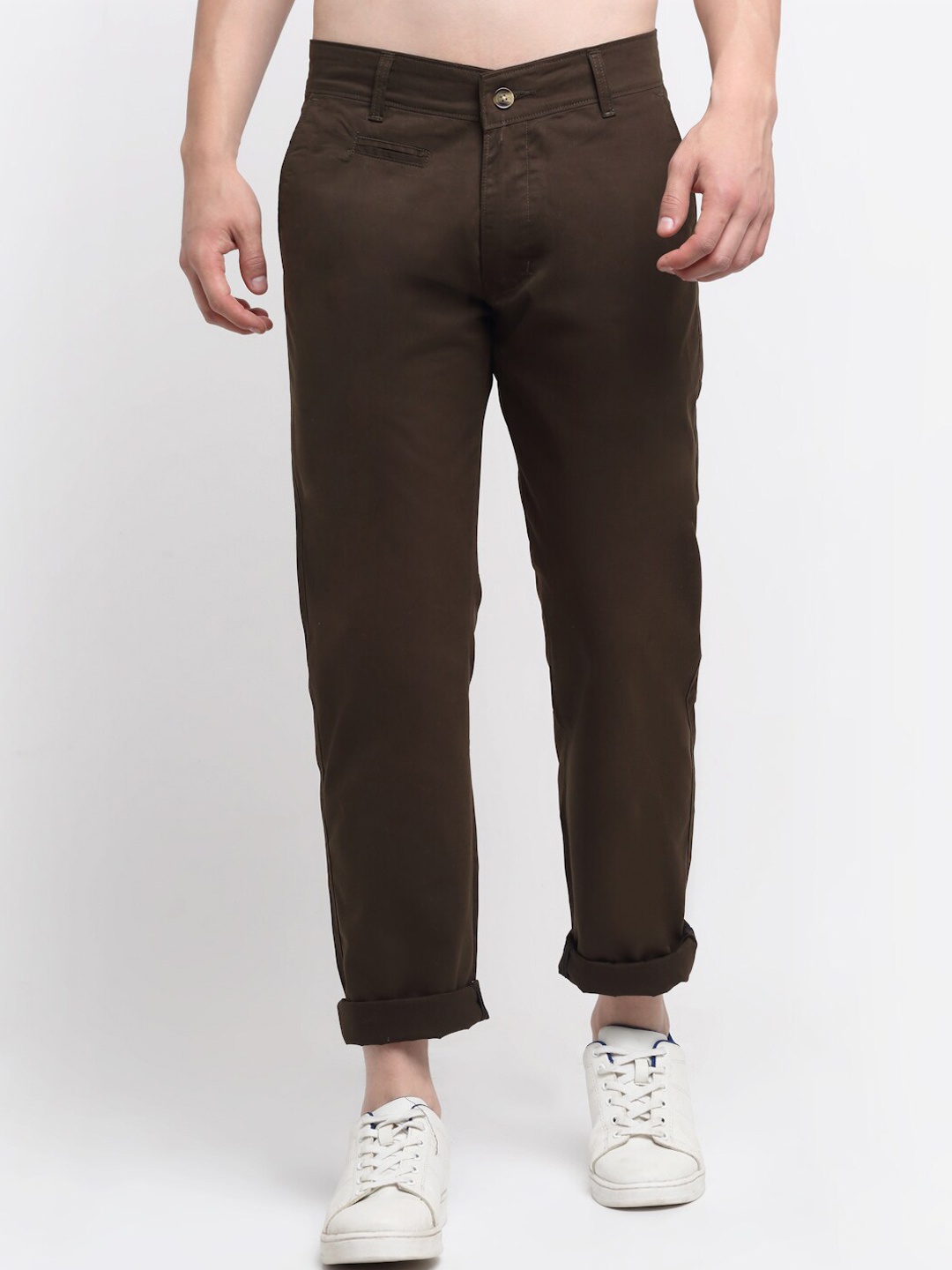 

Ennoble Men Green Smart Slim Fit Easy Wash Trousers