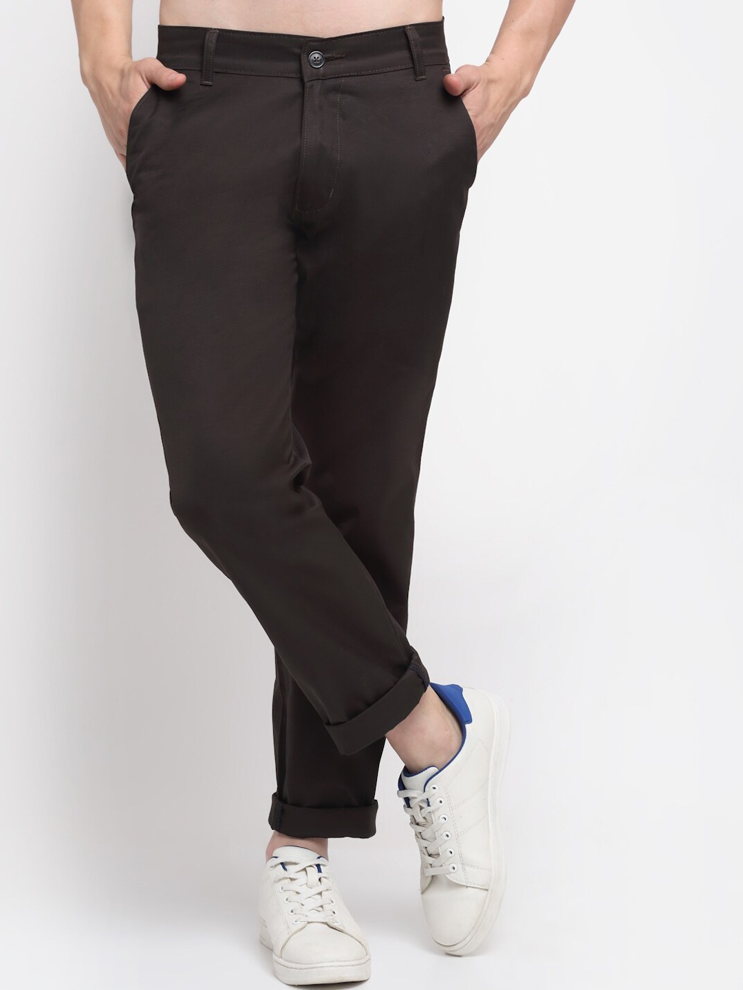 

Ennoble Men Brown Smart Slim Fit Easy Wash Cotton Trousers