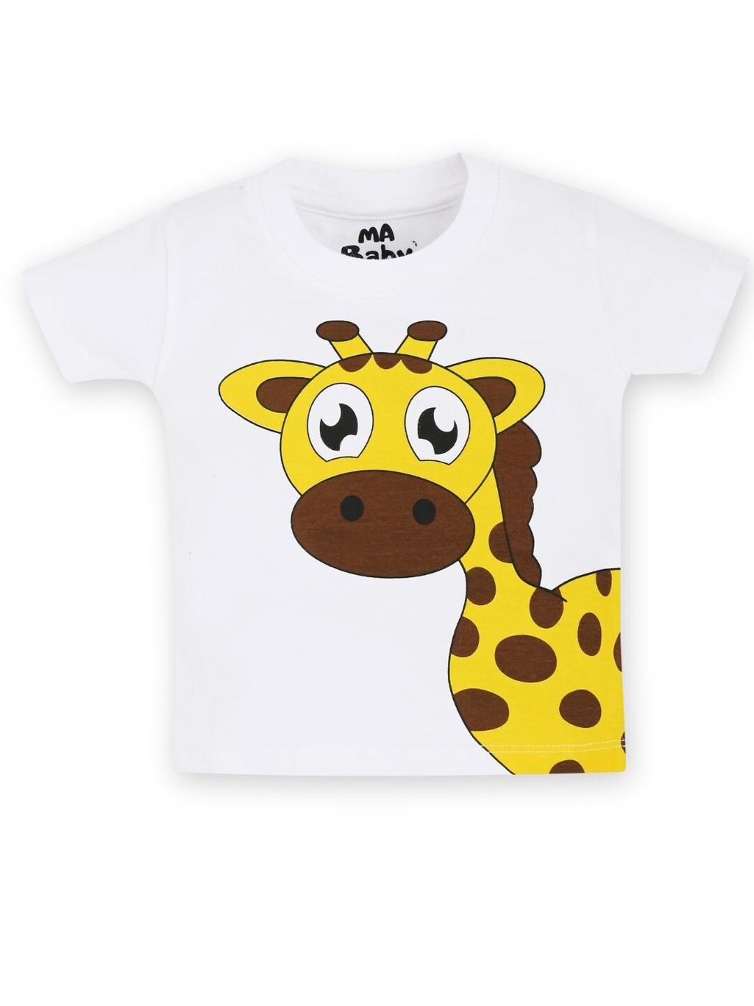 

MA Baby Kids White & Yellow Printed Cotton T-shirt