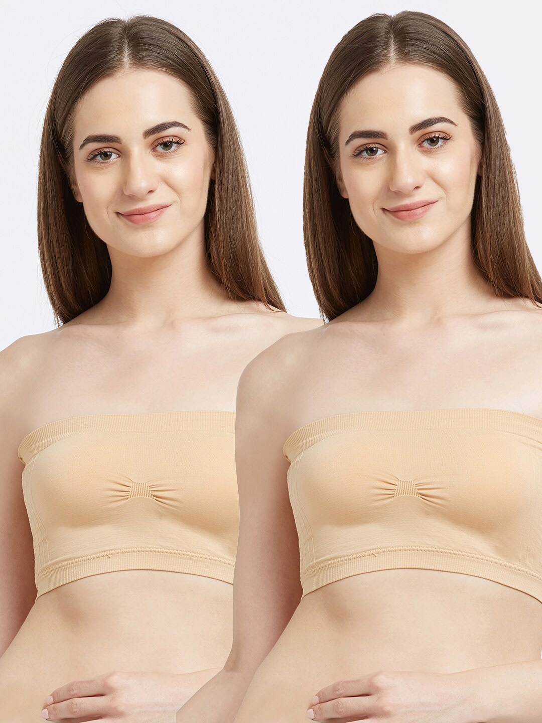

FashionRack Pack of 2 Beige Lightly Padded Bandeau Bra