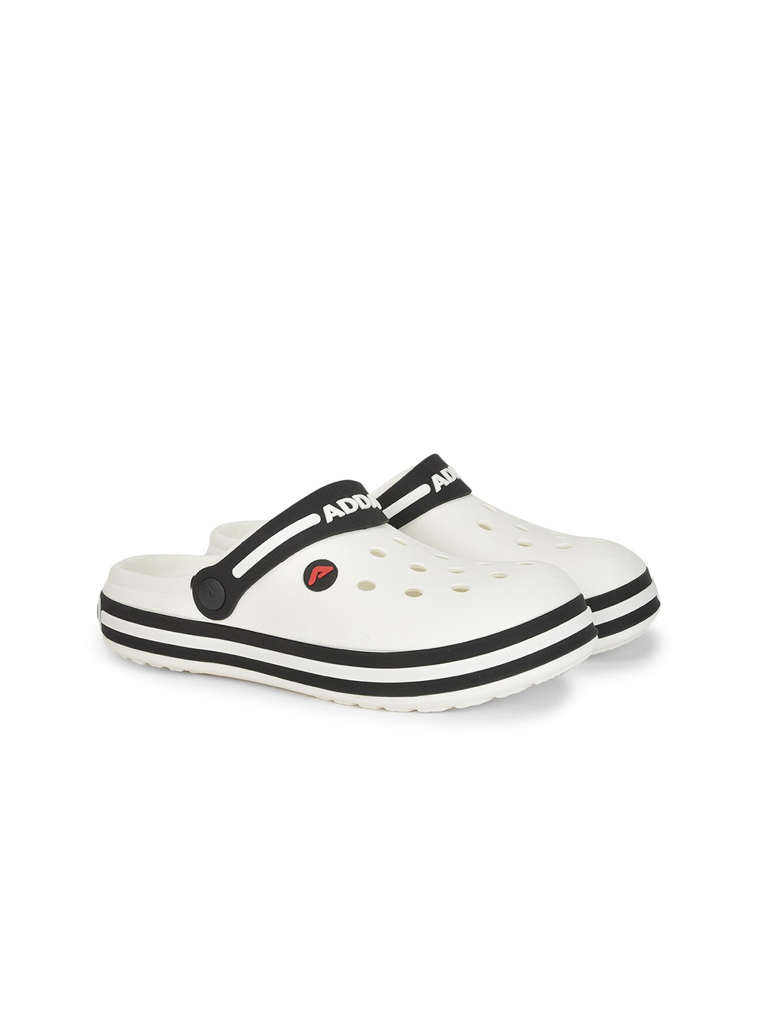 

Adda Men White & Black Clogs