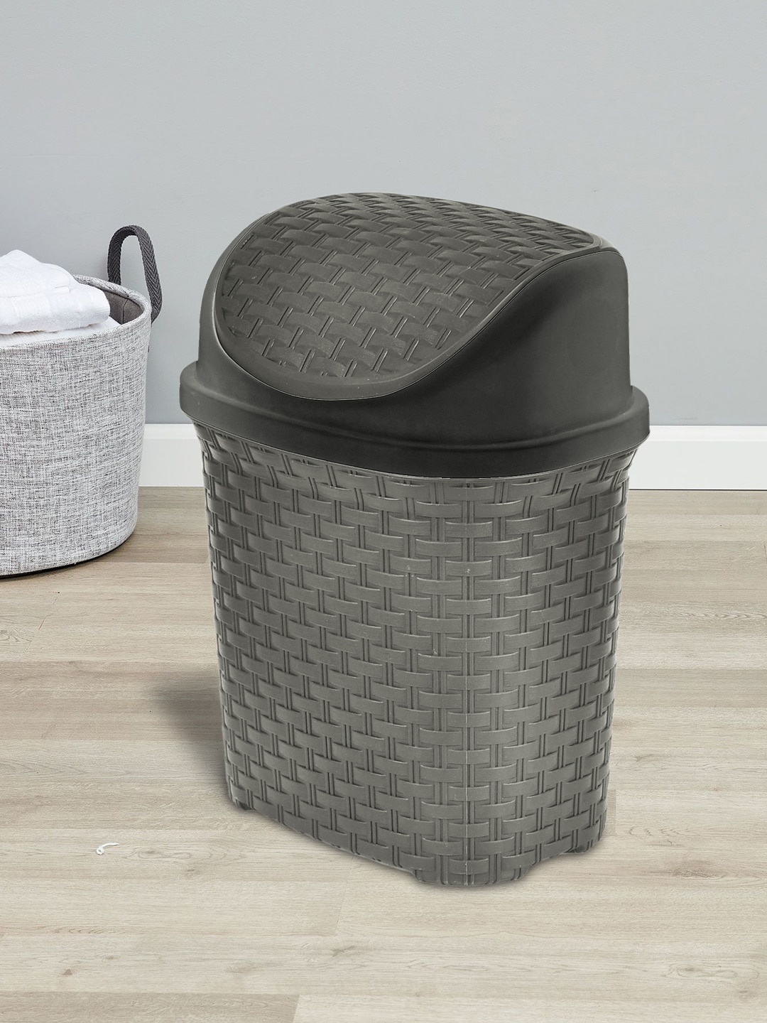 

Kuber Industries Set Of 2 Brown & Grey Solid Dustbin