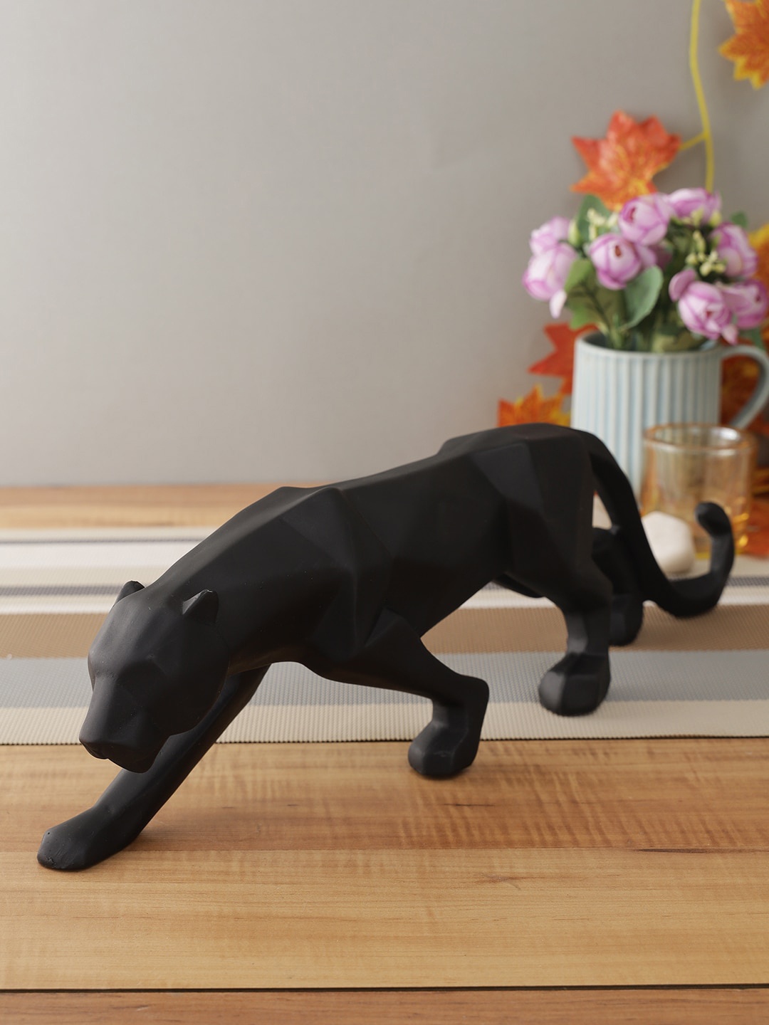 

CraftVatika Black Panther Geometric Statue Table Top Shelf Showpiece