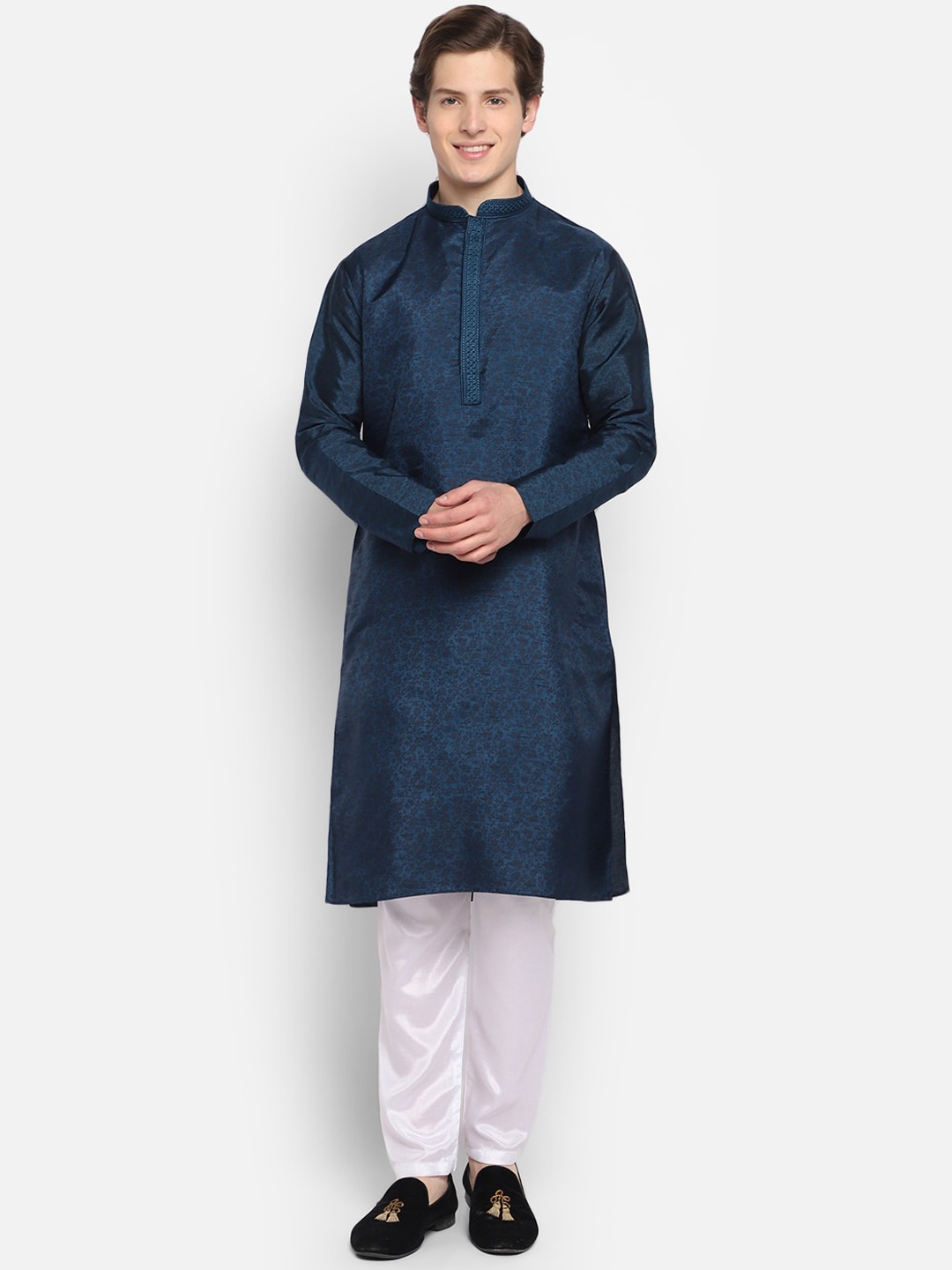 

DEVOILER Men Blue Kurta with Pyjamas
