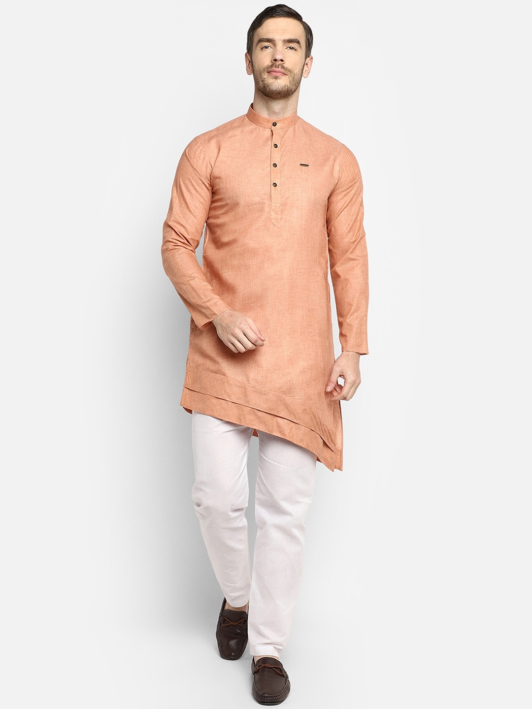 

DEVOILER Men Brown Kurta with Pyjamas