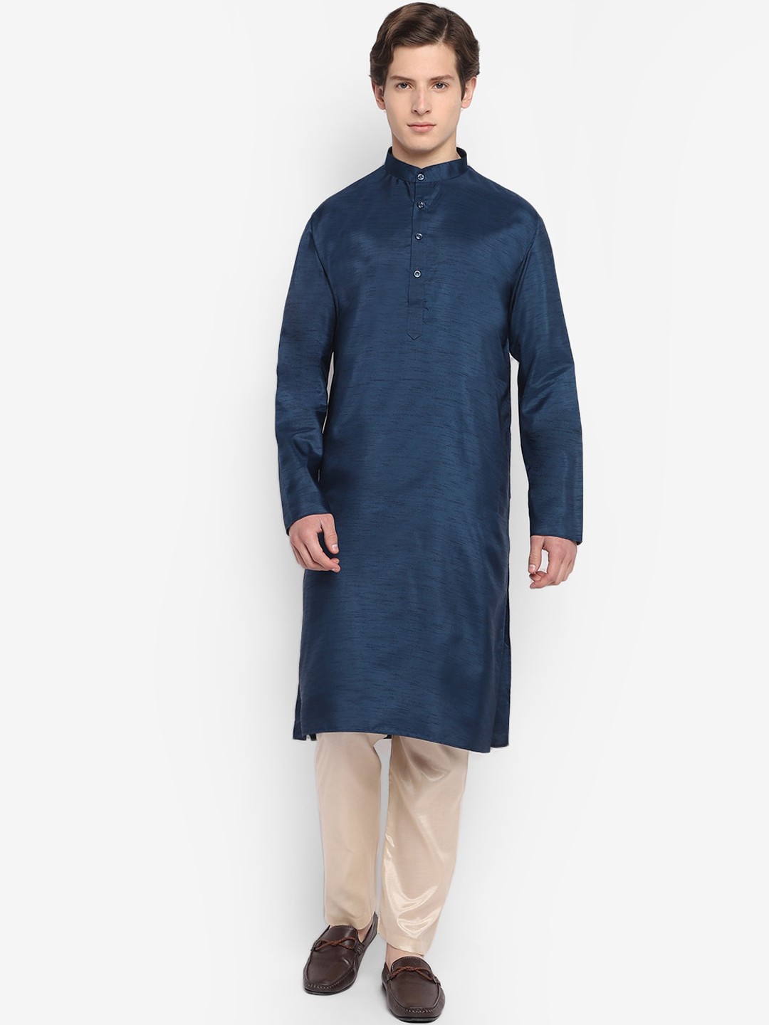 

DEVOILER Men Blue Kurta with Churidar