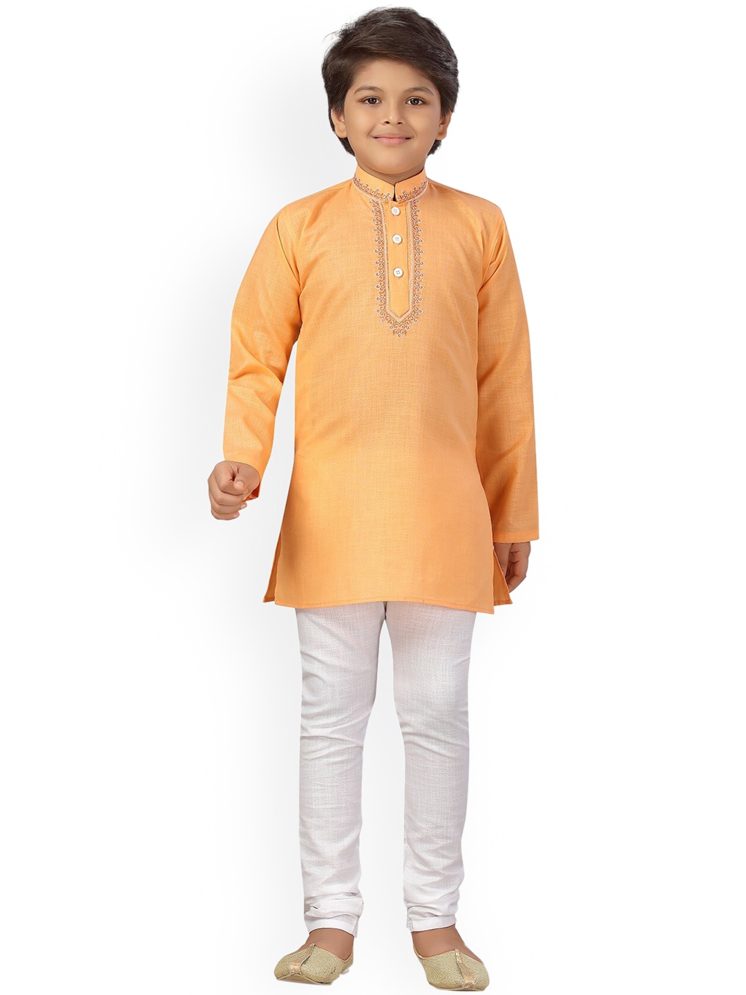 

Aj DEZInES Boys Mustard Yellow Kurta with Pyjamas