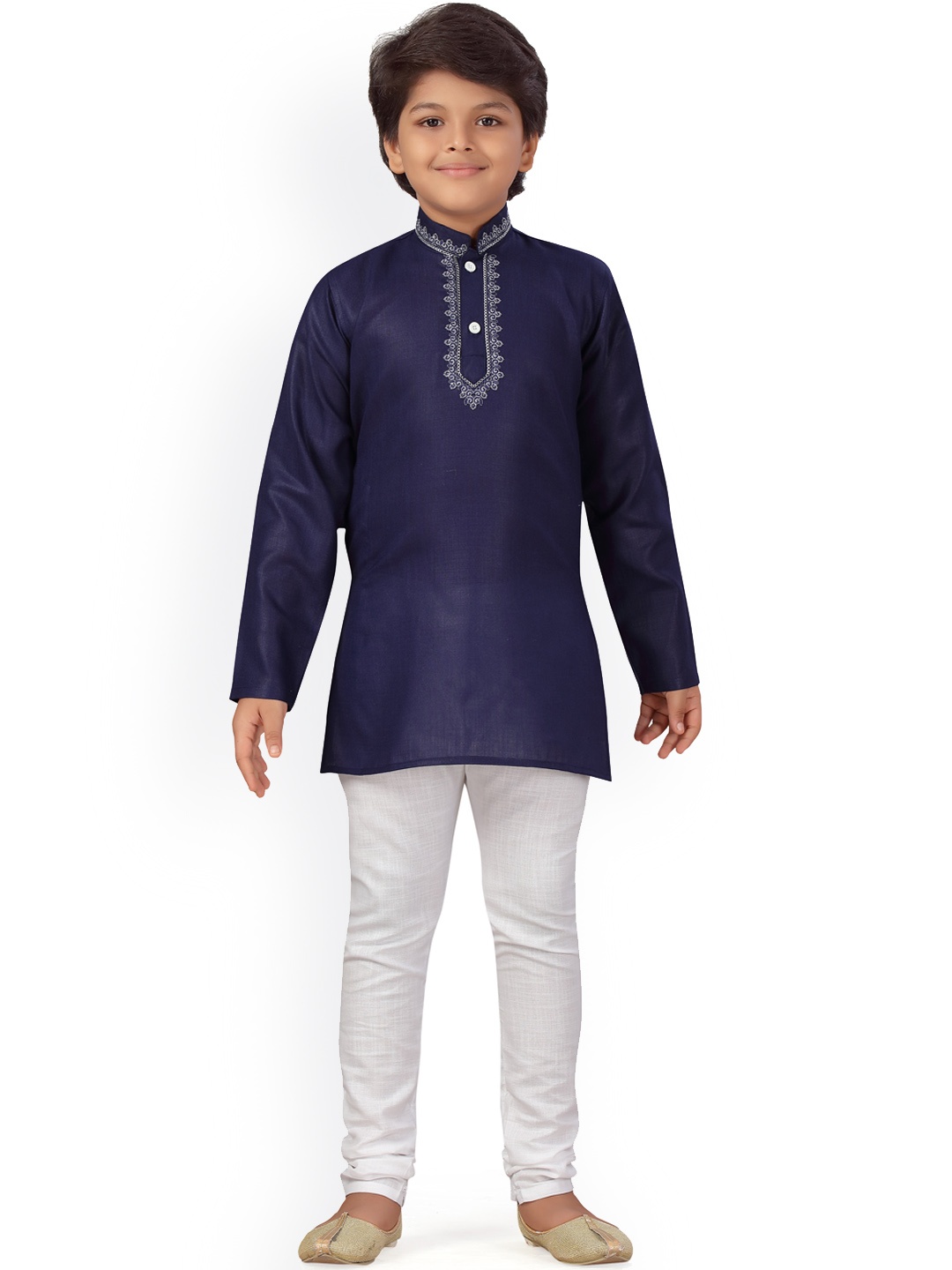 

Aj DEZInES Boys Navy Blue Kurta with Pyjamas