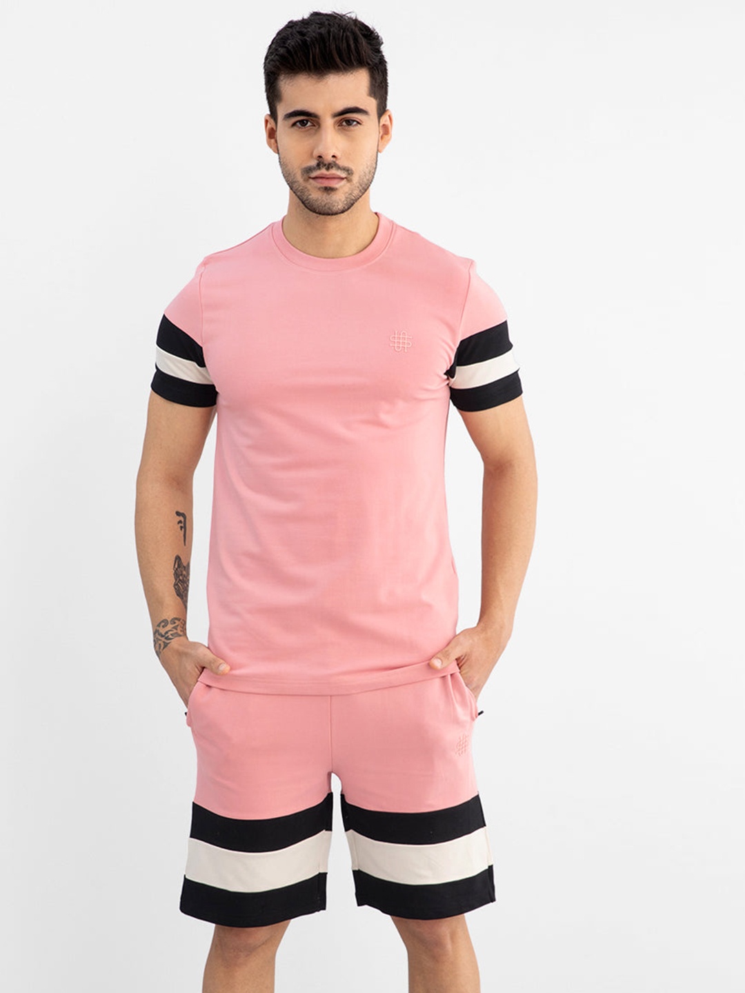 

Snitch Striped T-shirt with Shorts, Pink